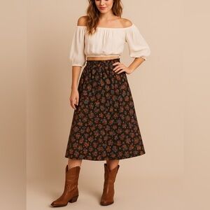 Vintage Carole Little Flowy Floral Skirt